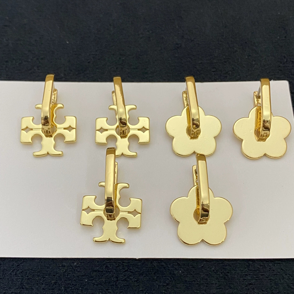 Tory Burch Flower Letter Earrings